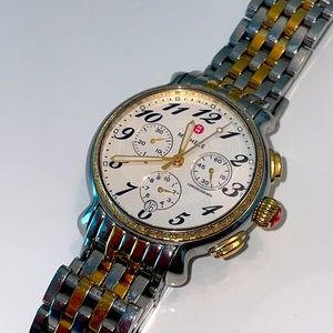 Michele Two Tone Bracelet Watch